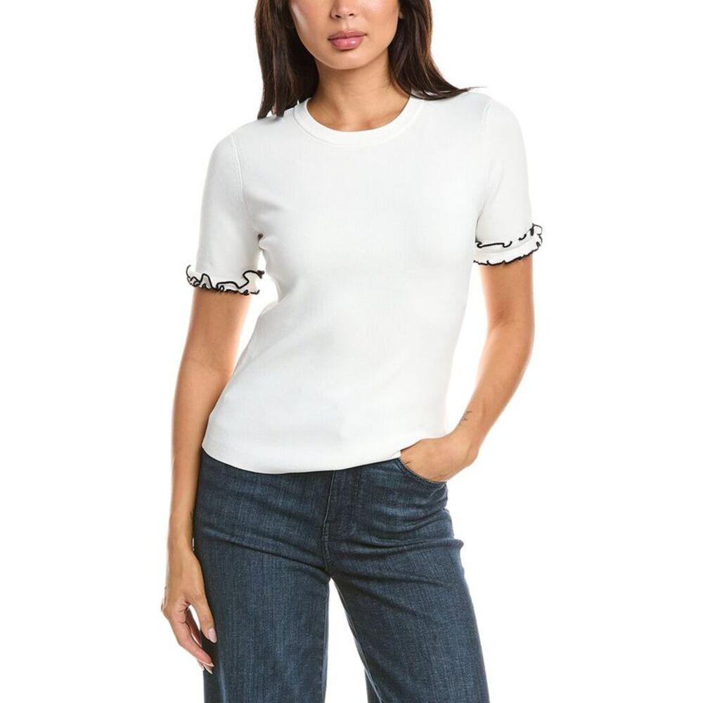 Elie Tahari Womens The Rose Sweater, Blue